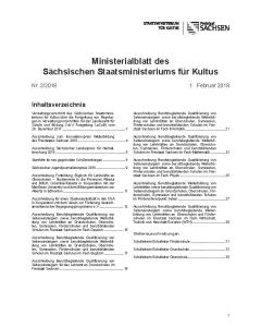 Ministerialblatt des Sächsischen Staatsministeriums für Kultus Heft 01/2019