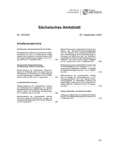 Sächsisches Amtsblatt Heft 39/2024