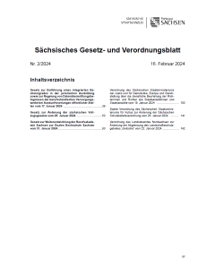 Sächsisches Gesetz- und Verordnungsblatt Heft 2/2024