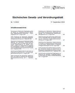 Sächsisches Gesetz- und Verordnungsblatt Heft 11/2024