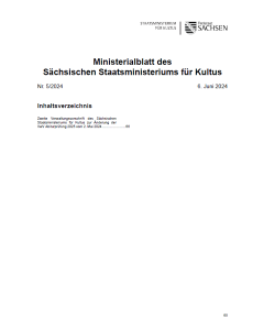 Ministerialblatt des Sächsischen Staatsministeriums für Kultus Heft 05/2024