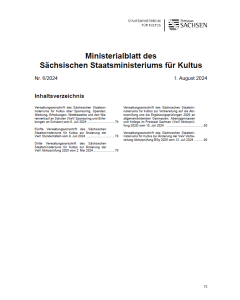 Ministerialblatt des Sächsischen Staatsministeriums für Kultus Heft 06/2024