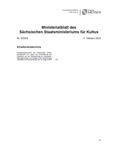 Ministerialblatt des Sächsischen Staatsministeriums für Kultus Heft 08/2024