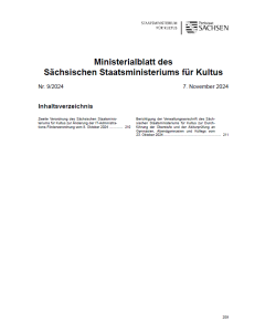 Ministerialblatt des Sächsischen Staatsministeriums für Kultus Heft 09/2024