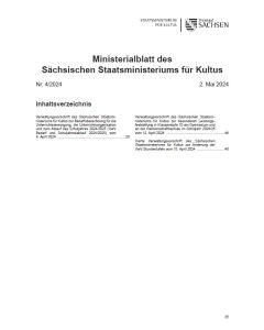 Ministerialblatt des Sächsischen Staatsministeriums für Kultus Heft 04/2024