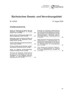 Sächsisches Gesetz- und Verordnungsblatt Heft 9/2024