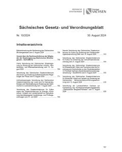 Sächsisches Gesetz- und Verordnungsblatt Heft 10/2024