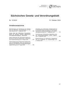 Sächsisches Gesetz- und Verordnungsblatt Heft 12/2024