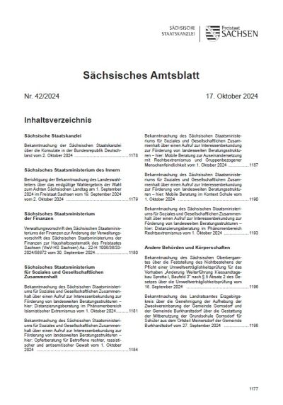 Sächsisches Amtsblatt Heft 42/2024